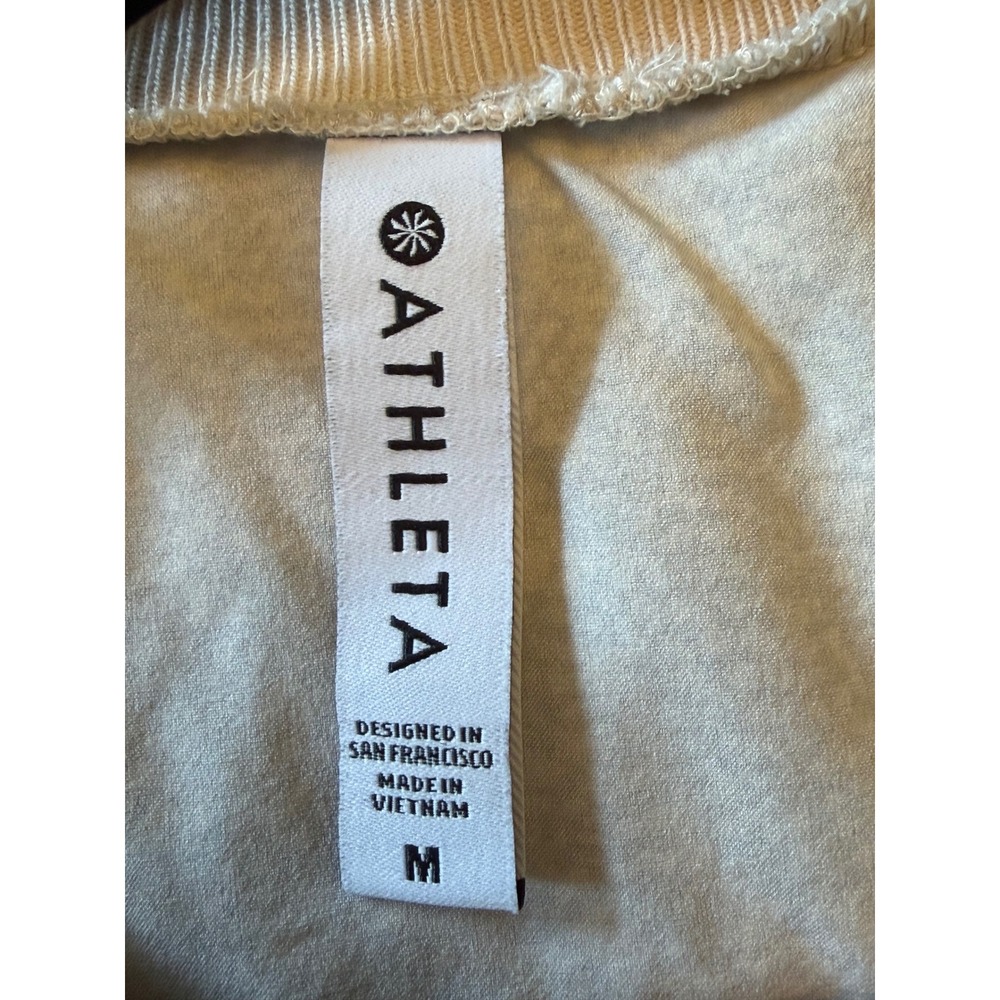 Athleta Womens Grey White Abstract Print Active Tank Top Medium Ribbed Neck - Picture 4 of 5